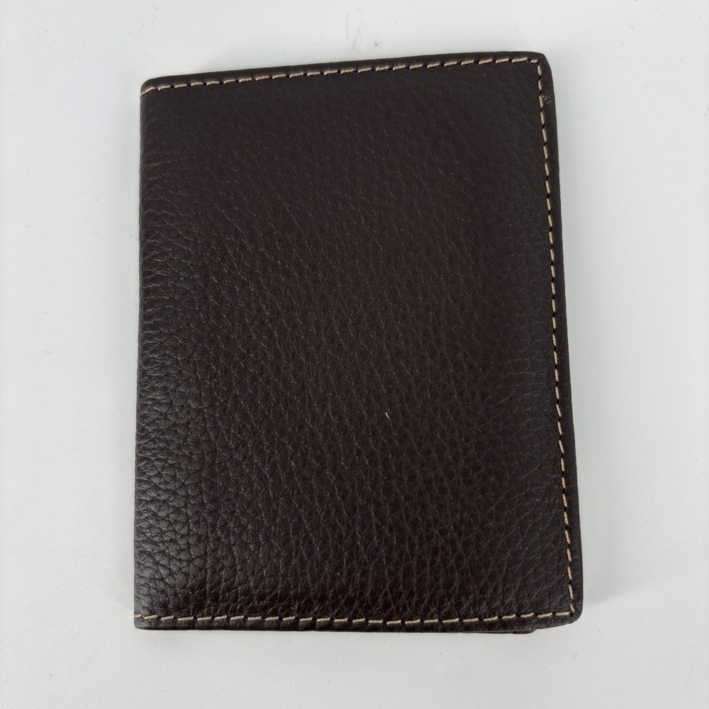 Bi-fold wallet Mens brown pebbled leather Cardcase Wallet